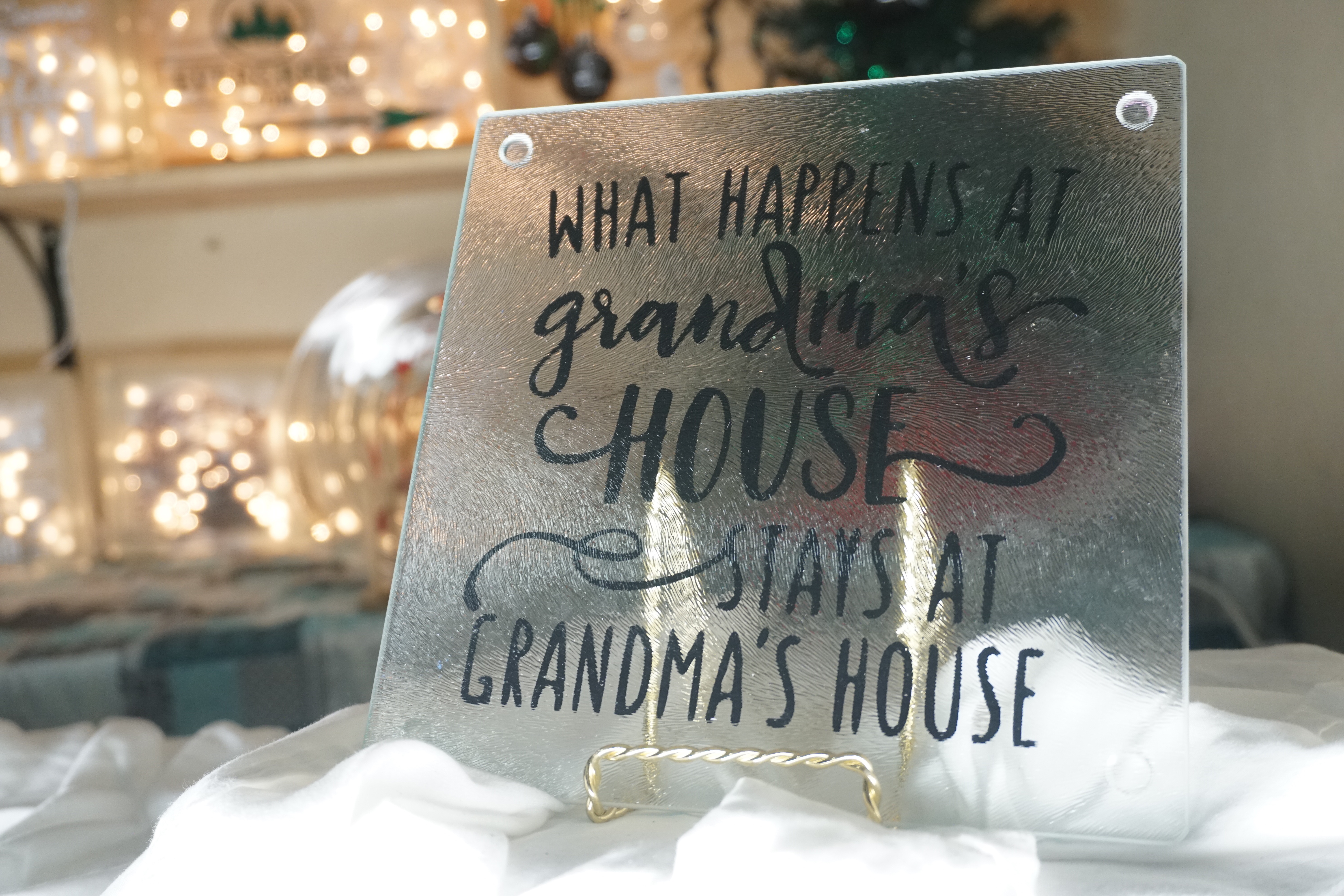 Grandmas Saying Glass Cutting Board